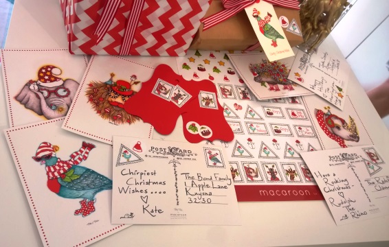 Post cards for Christmas cards? What a fun idea! 