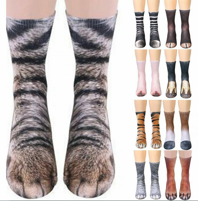photo realistic animal foot socks