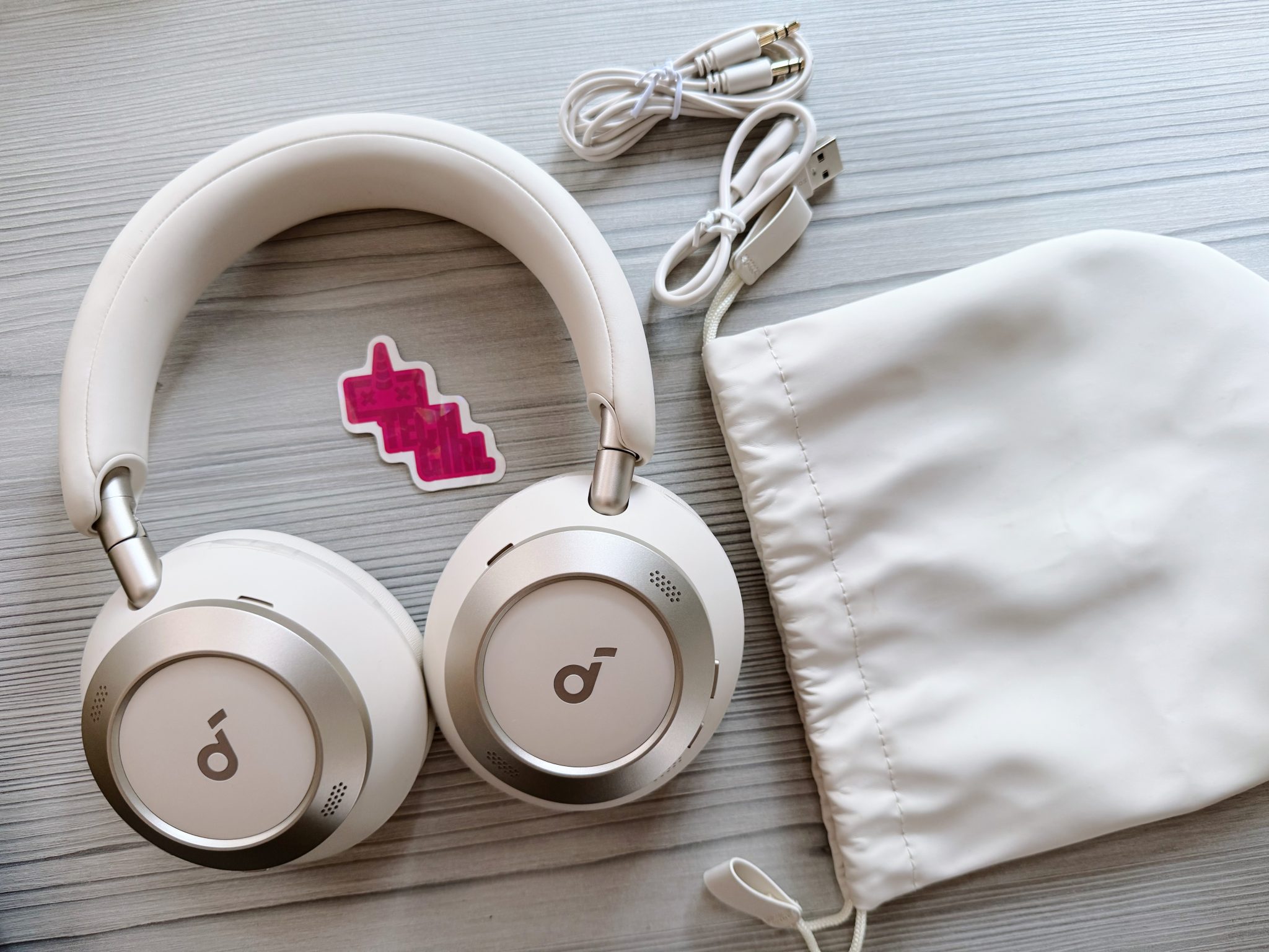 Close-up of Soundcore Space One Pro headphones in black, highlighting ear cups and headband design.