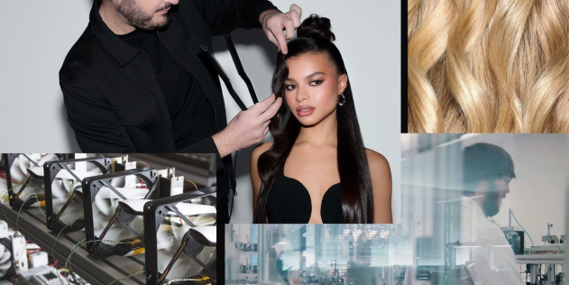 Professional hair stylist using the black ghd Sculpt styler to create smooth waves on a client in a salon.